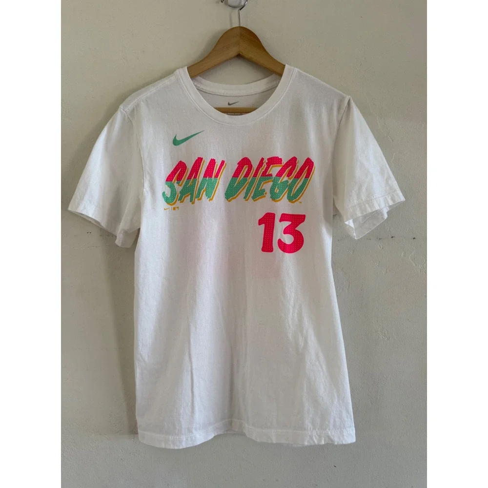 Nike San Diego Padres City Connect Manny Machado 13 T-Shirt Mens Small White